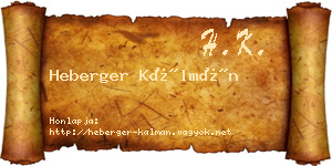 Heberger Kálmán névjegykártya